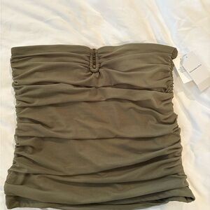 NWT Abercrombie Olive Green Ruched Women's top
